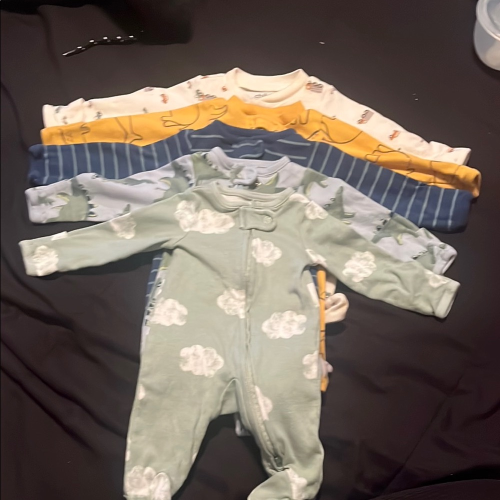Baby Sleepers Set - Cloud, Dinosaur, Stripes